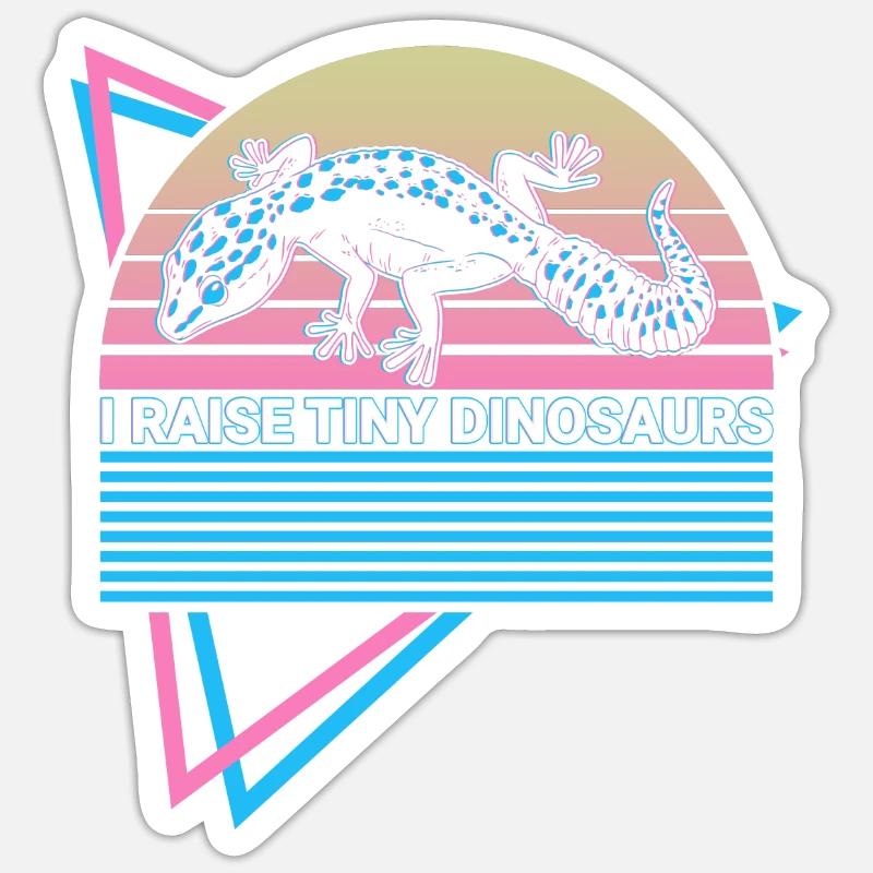 Leopard Gecko Retro - Sticker size S (10 x 10 cm) - white matte