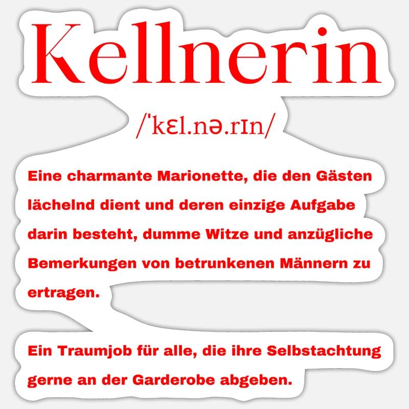 Kellnerin Definition - Sticker Größe S (10 x 10 cm) - Mattweiß