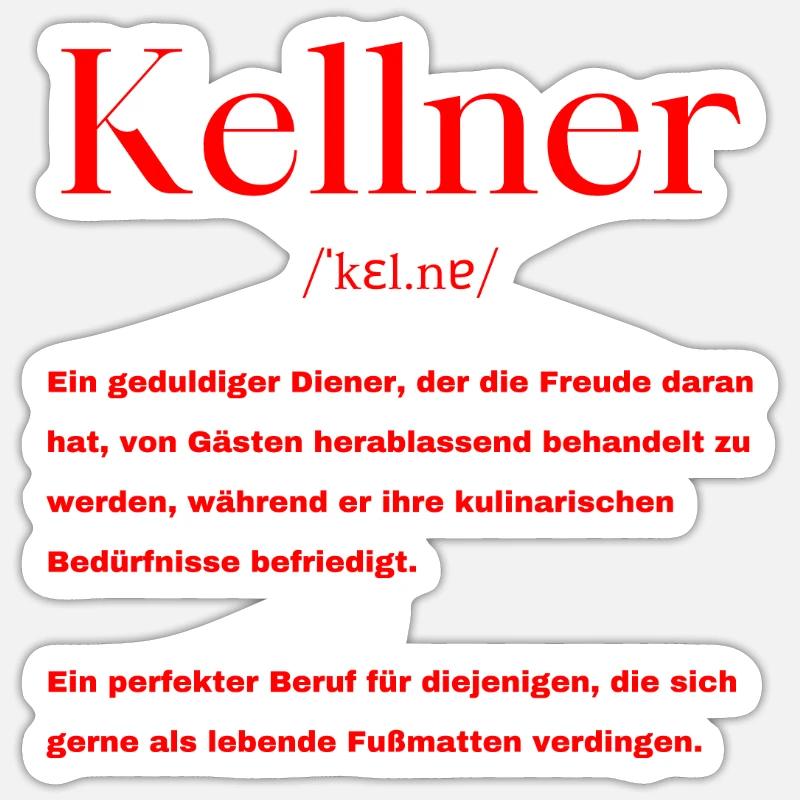 Kellner Definition - Sticker Größe S (10 x 10 cm) - Mattweiß