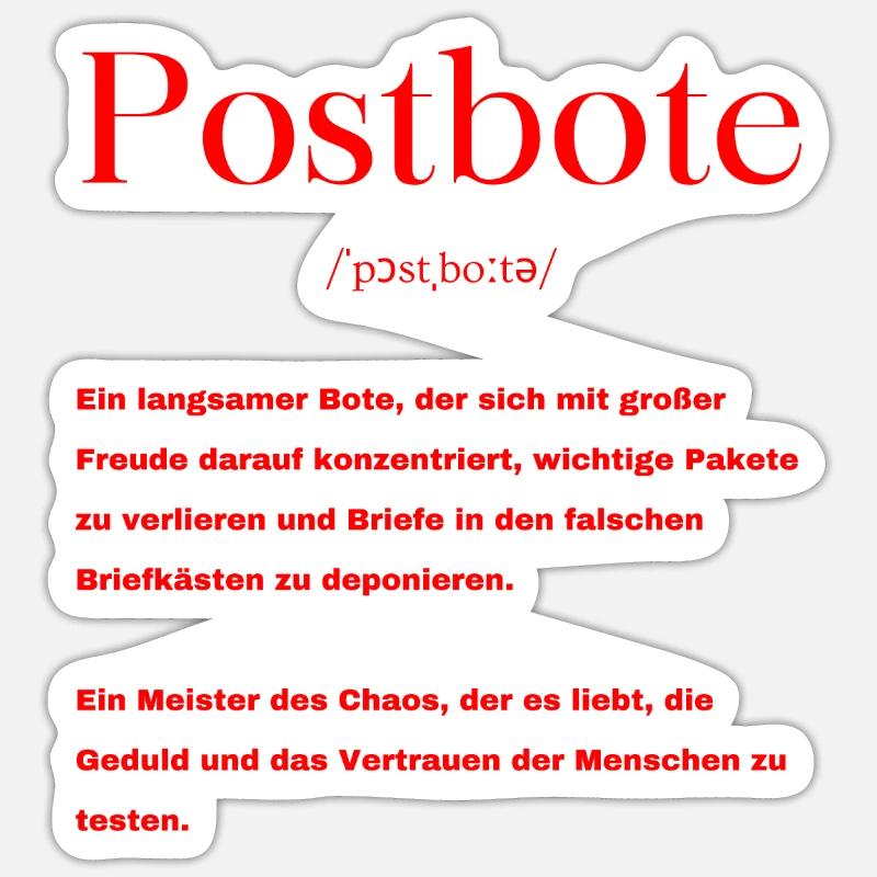 Postbote Definition - Sticker Größe S (10 x 10 cm) - Mattweiß