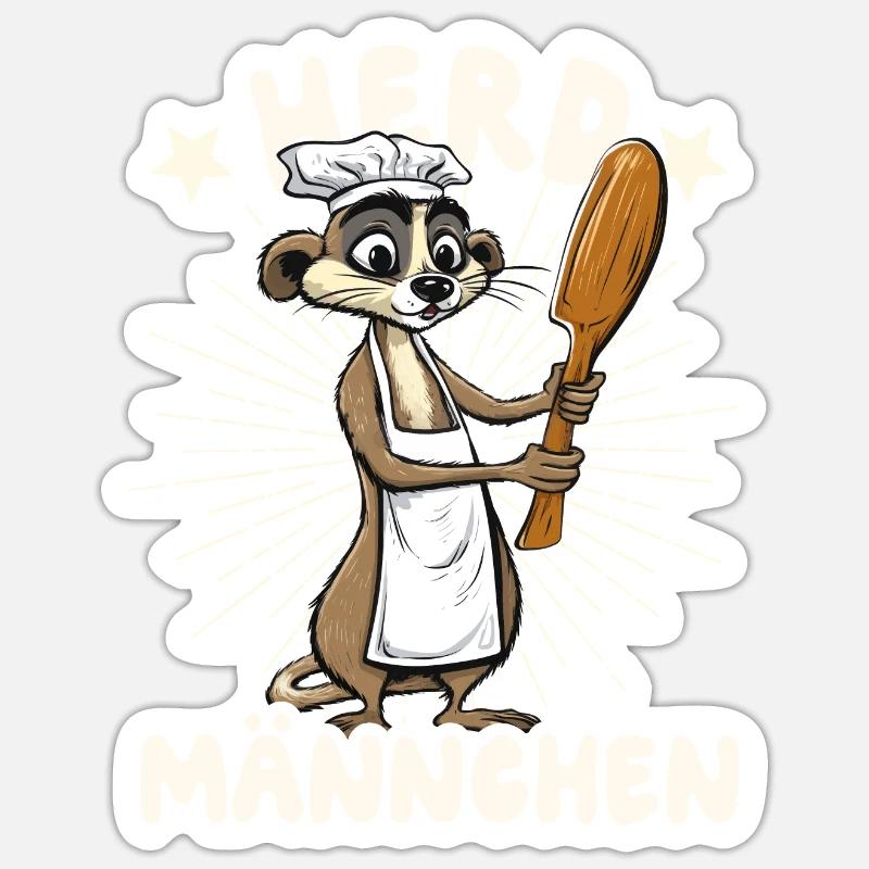 Herdmännchen Erdmännchen Koch Sticker Größe S (10 x 10 cm)