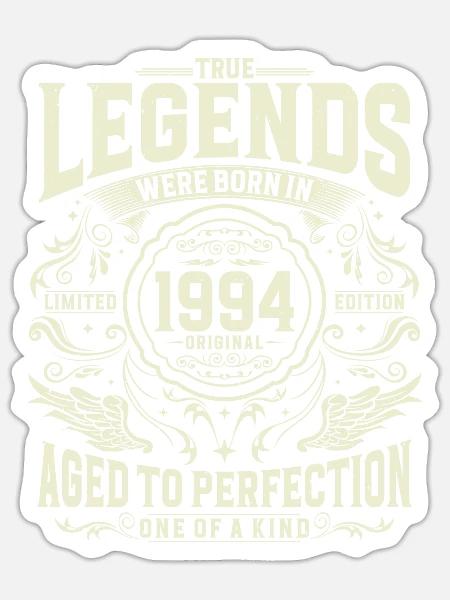 Jahrgang 1994 geboren Legenden Vintage Geburtstag - Sticker Größe S (10 x 10 cm) - Mattweiß