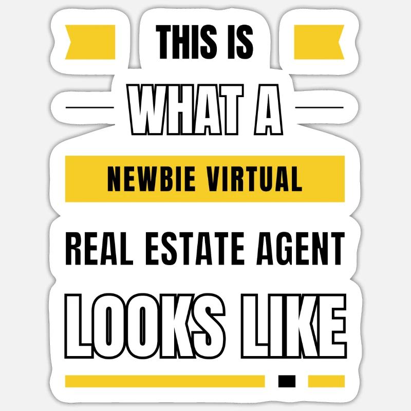 Agent immobilier virtuel débutant - Sticker taille S (10 x 10 cm) - blanc mat