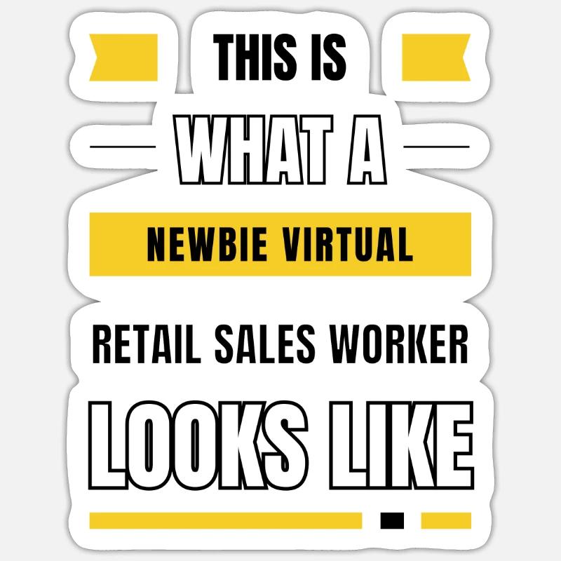 Neuling virtueller Einzelhandelsverkäufer - Sticker Größe S (10 x 10 cm) - Mattweiß