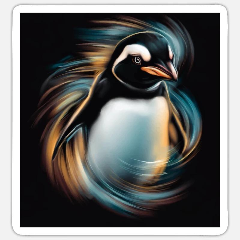 PINGOUIN - Sticker taille S (10 x 10 cm) - blanc mat