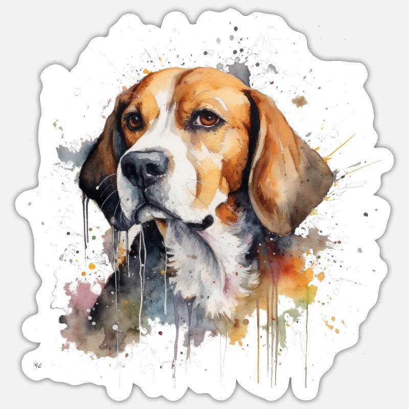 Beagle - Sticker size S (10 x 10 cm) - white matte