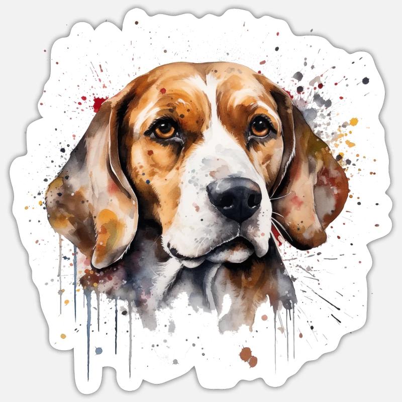 Beagle Sticker taille S (10 x 10 cm)