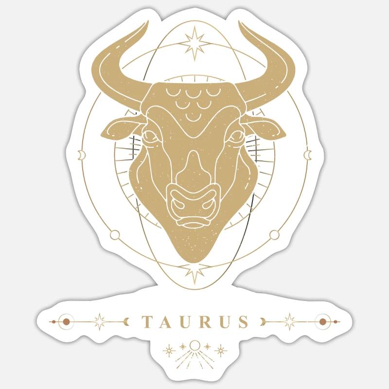 Stier Sternzeichen - Sticker Größe S (10 x 10 cm) - Mattweiß