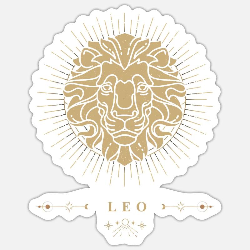 Löwe Sternzeichen - Sticker Größe S (10 x 10 cm) - Mattweiß