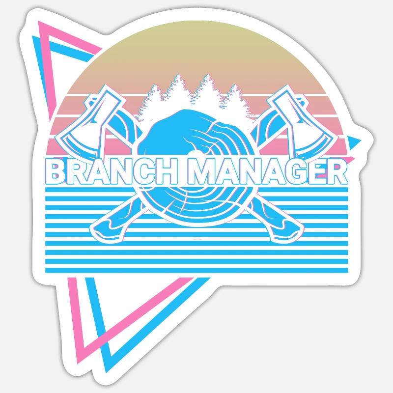 Bûcheron Menuiserie Rétro - Sticker taille S (10 x 10 cm) - blanc mat