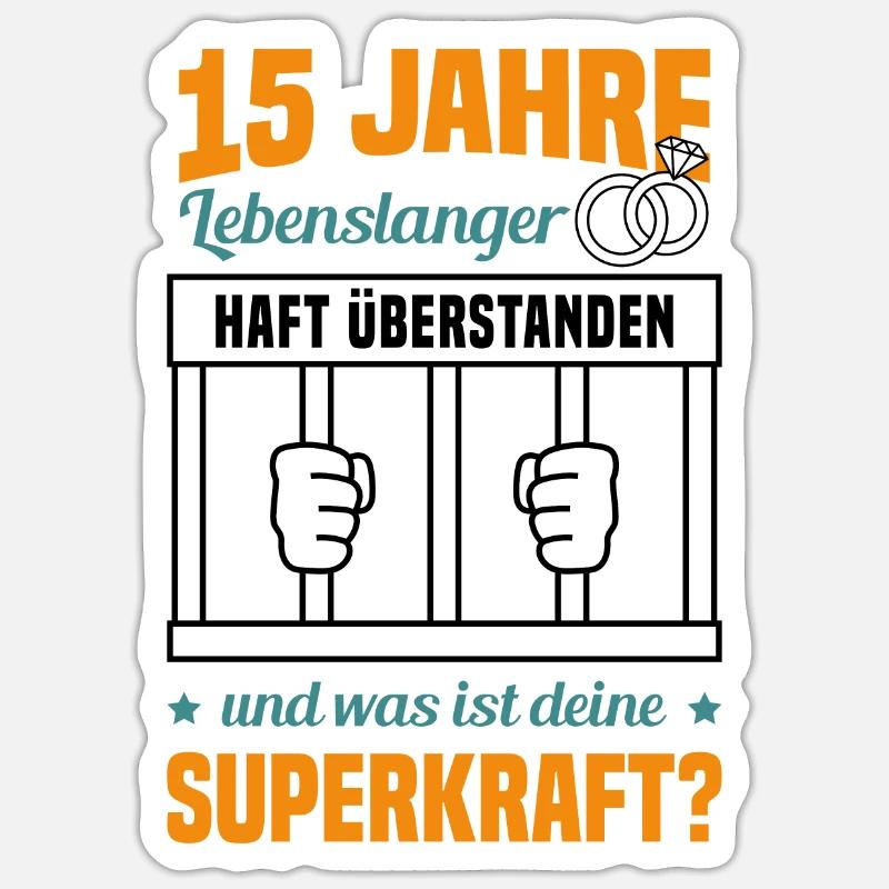 Hochzeitstag Jubiläum Verheiratet Ehe Ehemann Sticker Größe S (10 x 10 cm)