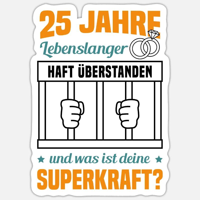 Hochzeitstag Jubiläum Verheiratet Ehe Ehemann - Sticker Größe S (10 x 10 cm) - Mattweiß