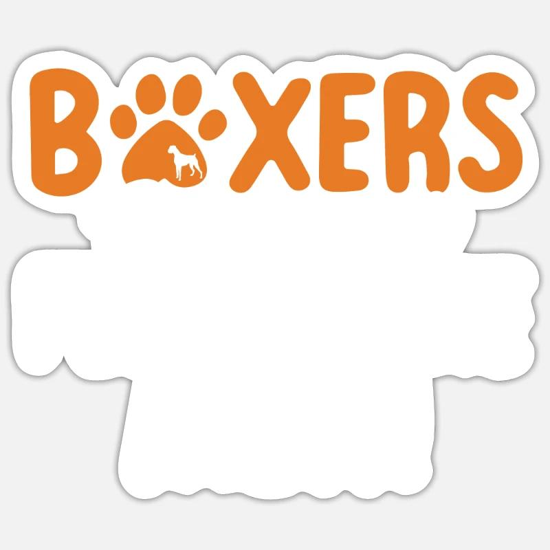 Boxer Hund Geschenke - Sticker Größe S (10 x 10 cm) - Mattweiß
