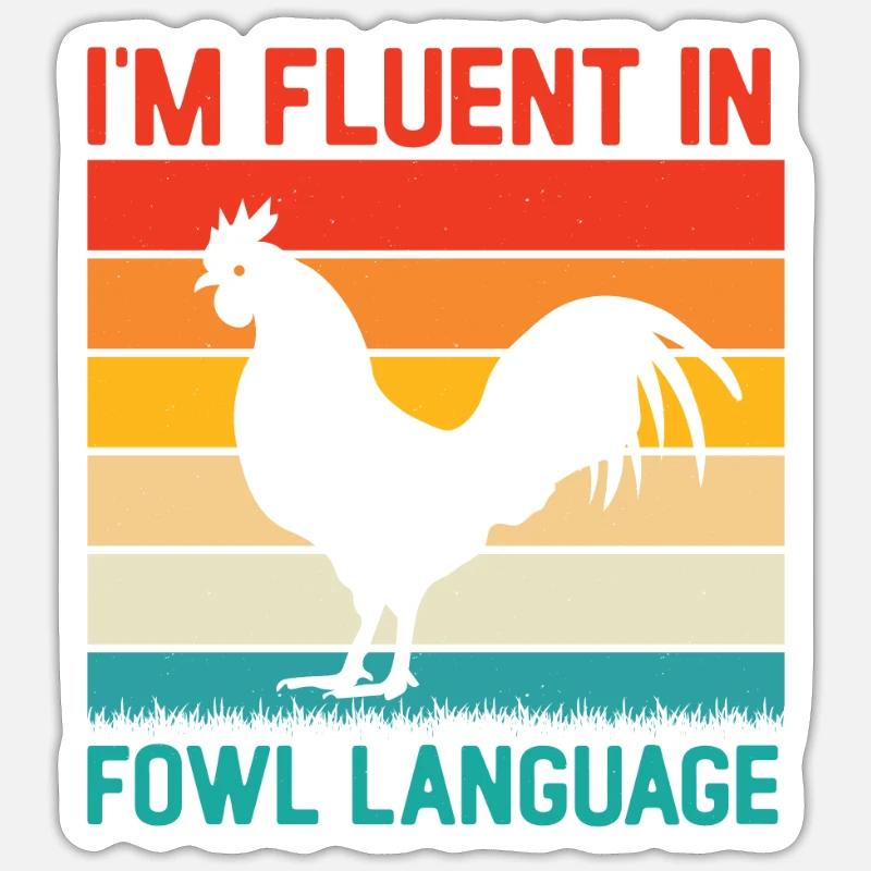 Hühnerbauer Hühnerflüsterer Bauernhoftier Sticker Größe S (10 x 10 cm)