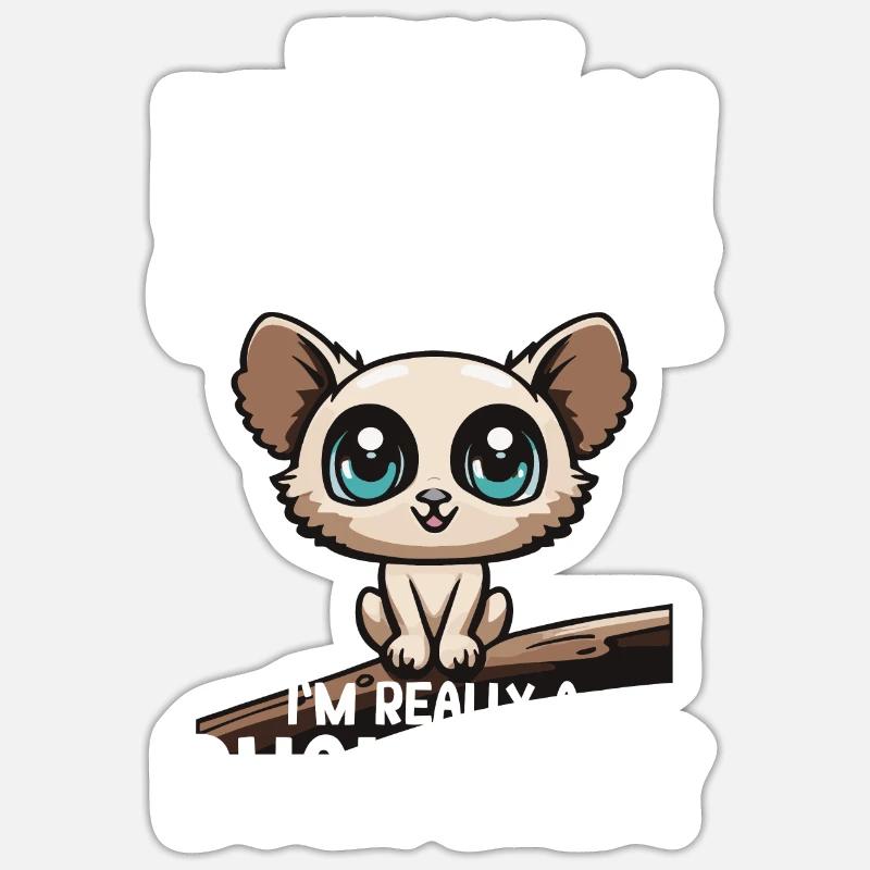 Galago - Sticker Größe S (10 x 10 cm) - Mattweiß