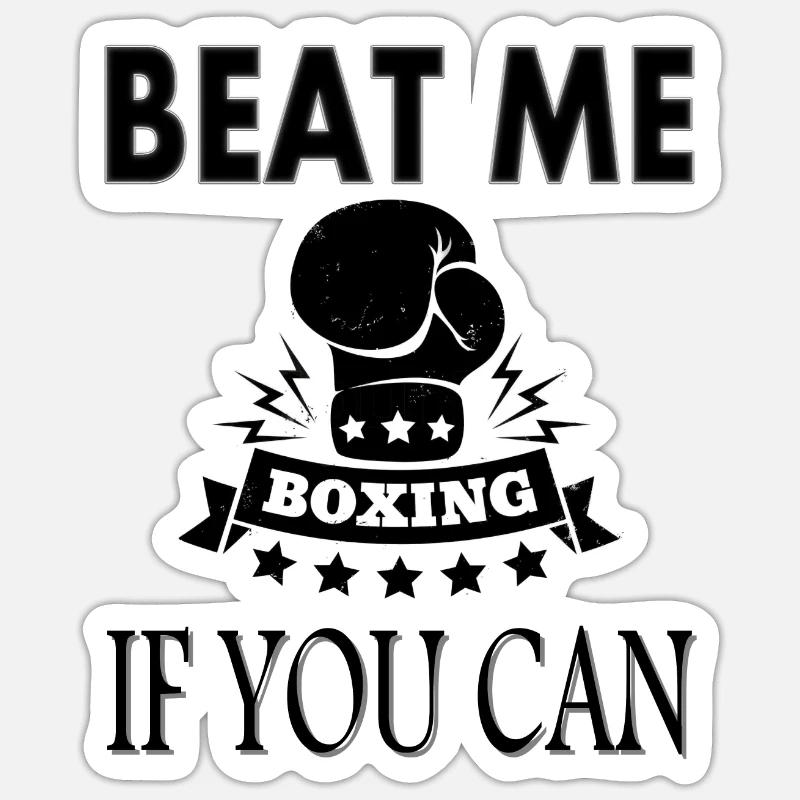 Boxkampf Knock-out Boxfans Boxer Geschenkidee Sticker Größe S (10 x 10 cm)