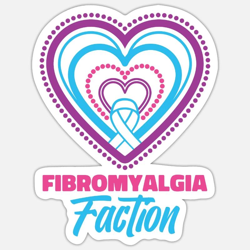 Fibromyalgie Rheuma Herz - Sticker Größe S (10 x 10 cm) - Mattweiß