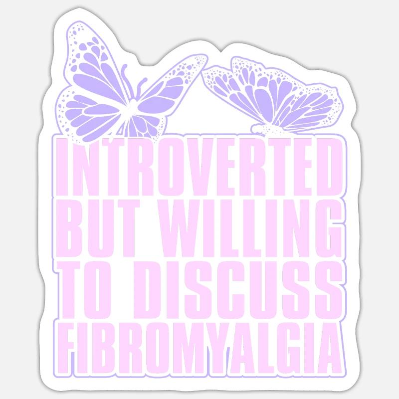 Fibromyalgie rhumatisme papillon - Sticker taille S (10 x 10 cm) - blanc mat