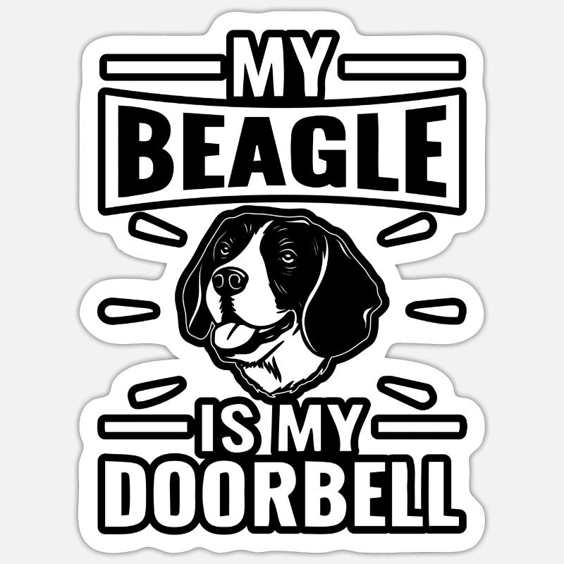 Mon Beagle est ma sonnette Sticker taille S (10 x 10 cm)