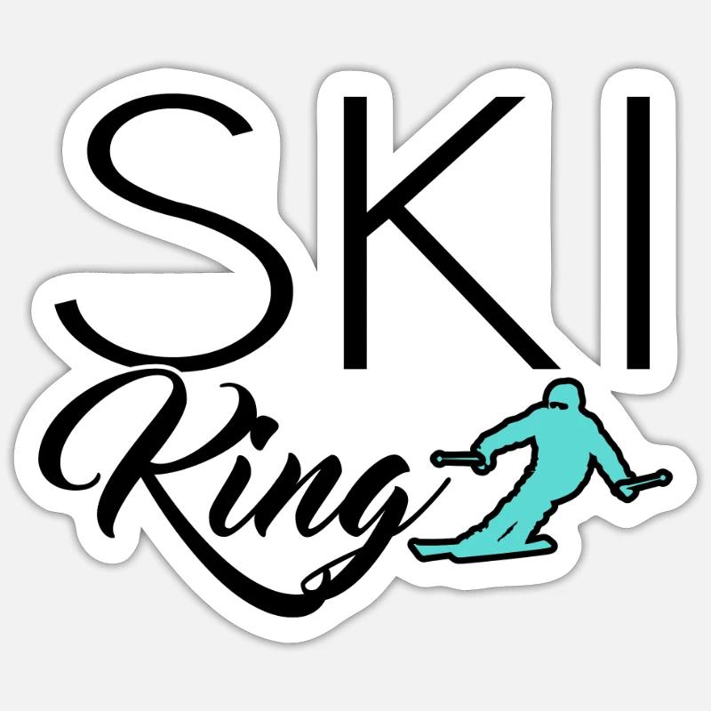 Ski King - Sticker size S (10 x 10 cm) - white matte