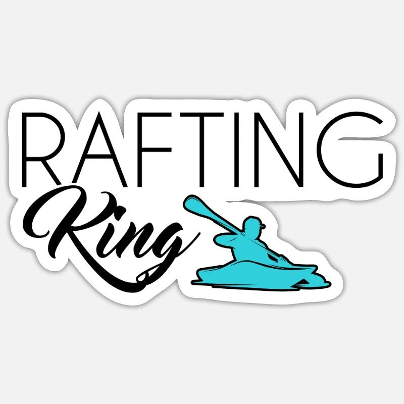Rafting King - Sticker taille S (10 x 10 cm) - blanc mat