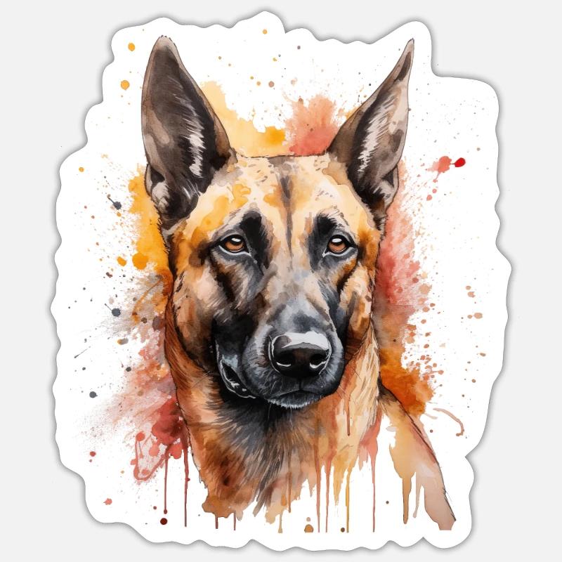 Belgian Malinois - Sticker size S (10 x 10 cm) - white matte
