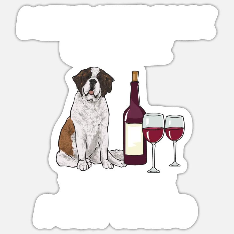 Saint-Bernard Chien Saint-Bernard - Sticker taille S (10 x 10 cm) - blanc mat
