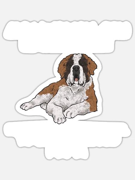 Bernhardiner St. Bernhardshund Hund - Sticker Größe S (10 x 10 cm) - Mattweiß