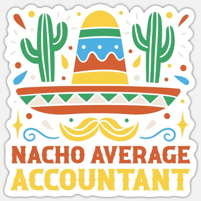 Nacho Durchschnittlicher Buchhalter Sticker Größe S (10 x 10 cm)