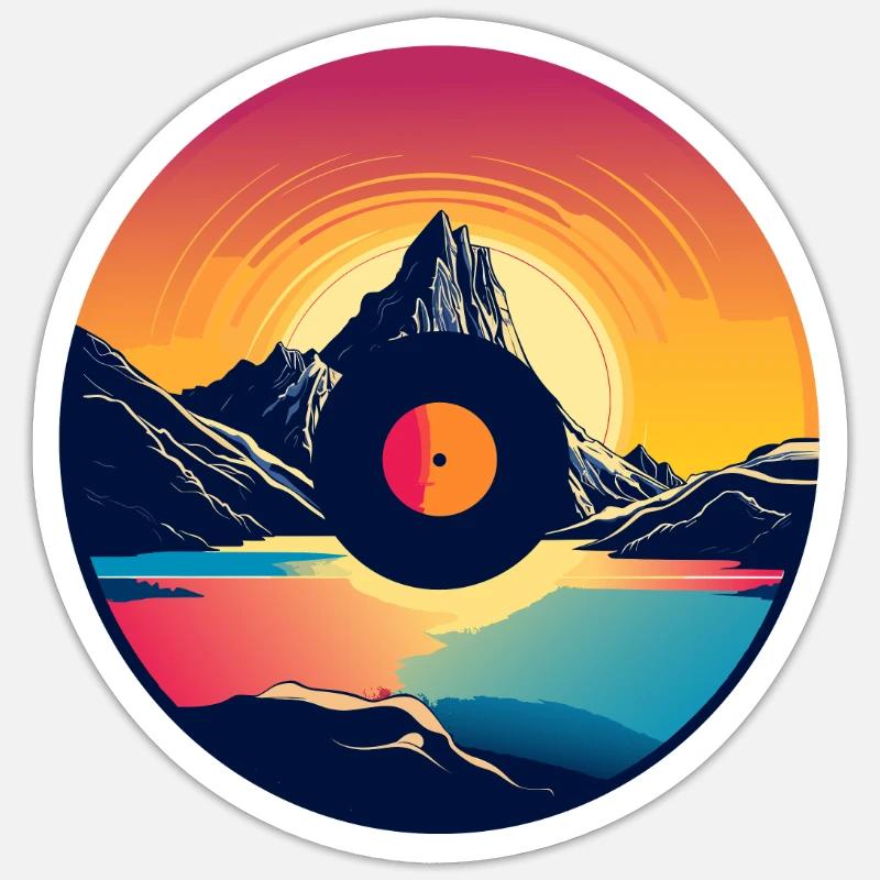 Vinyl transforms into mountain scenery Sticker size S (10 x 10 cm)