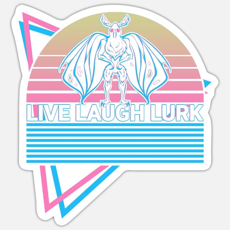 Mothman Crypto Cryptozoologie Rétro - Sticker taille S (10 x 10 cm) - blanc mat