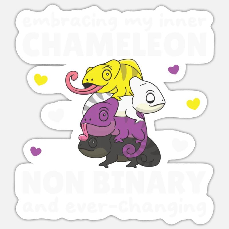 Nonbinary Chameleon Flag Pride LGBTQ Non Binary Sticker size S (10 x 10 cm)