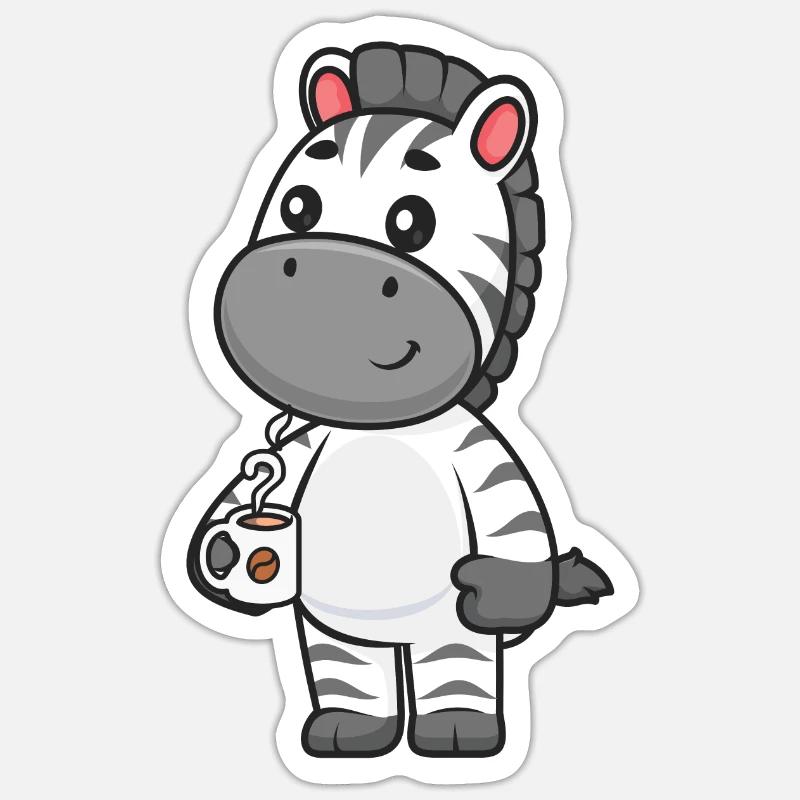 Zebra - Sticker Größe S (10 x 10 cm) - Mattweiß