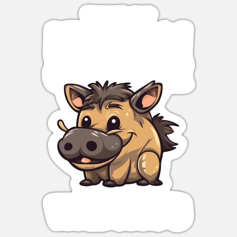 Phacochère - Sticker taille S (10 x 10 cm) - blanc mat