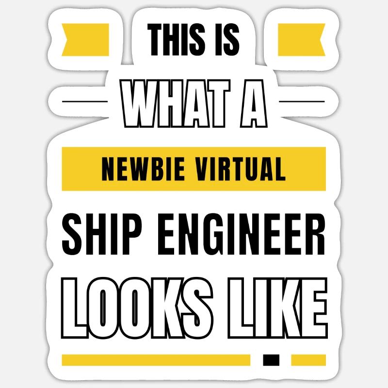 Newbie virtual ship engineer - Sticker size S (10 x 10 cm) - white matte