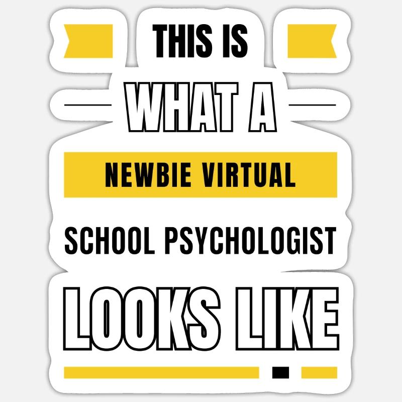 Psychologue de l’école virtuelle débutant - Sticker taille S (10 x 10 cm) - blanc mat
