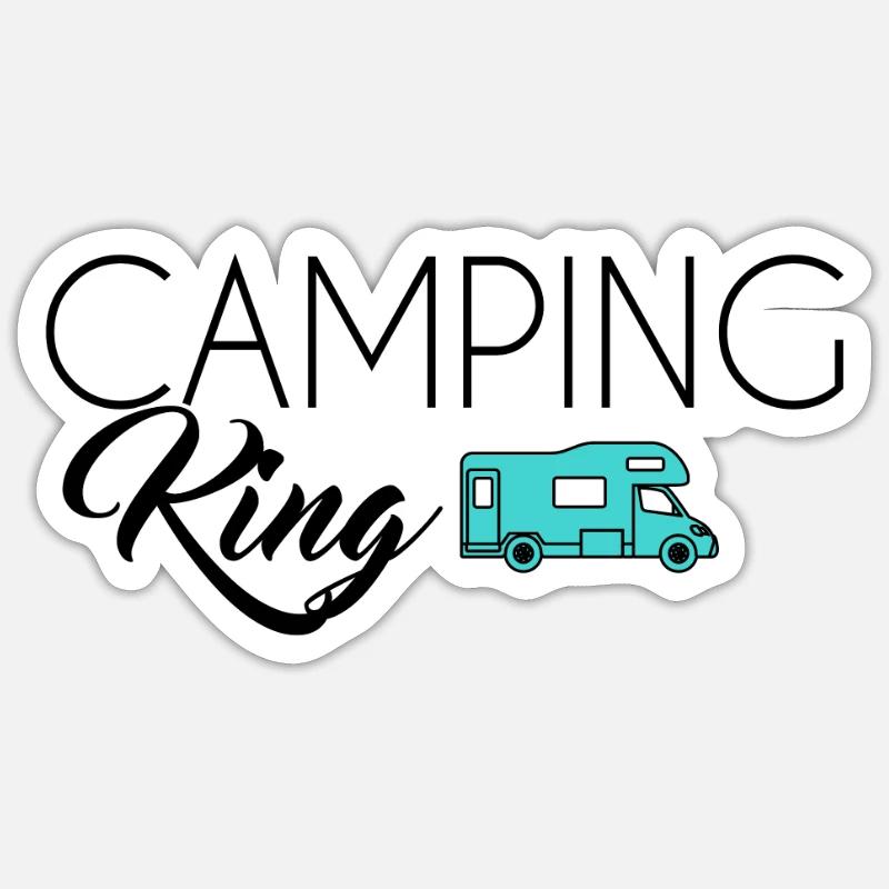 Camping King - Sticker size S (10 x 10 cm) - white matte