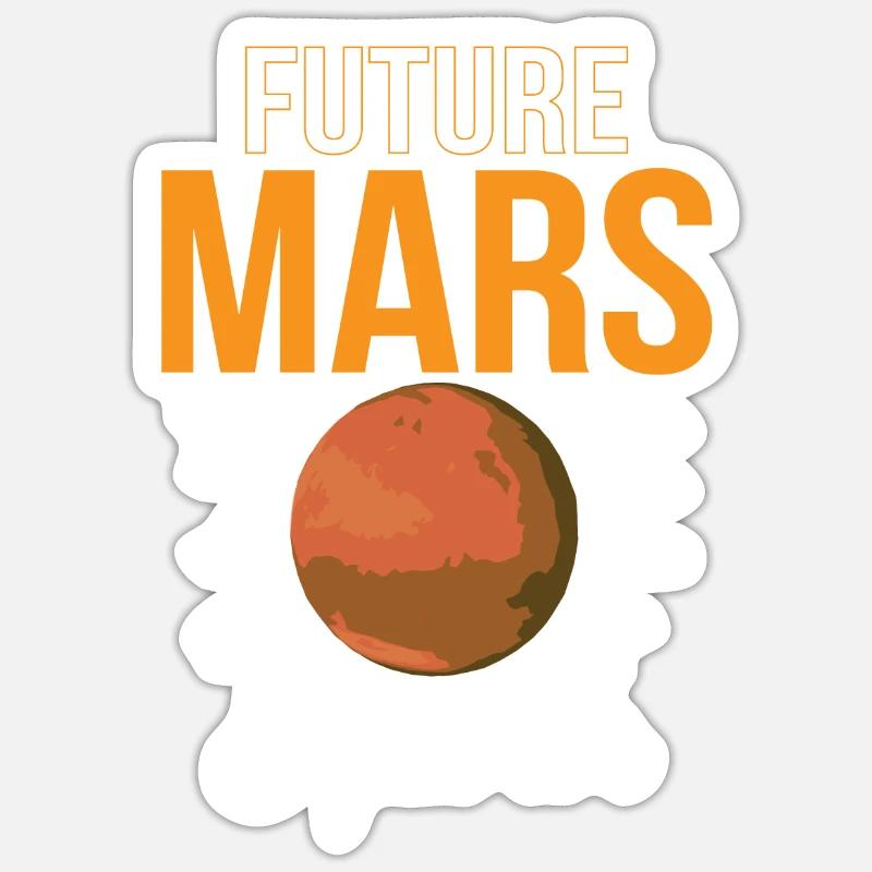 Future Mars Explorer Astronaut Planet Sticker size S (10 x 10 cm)