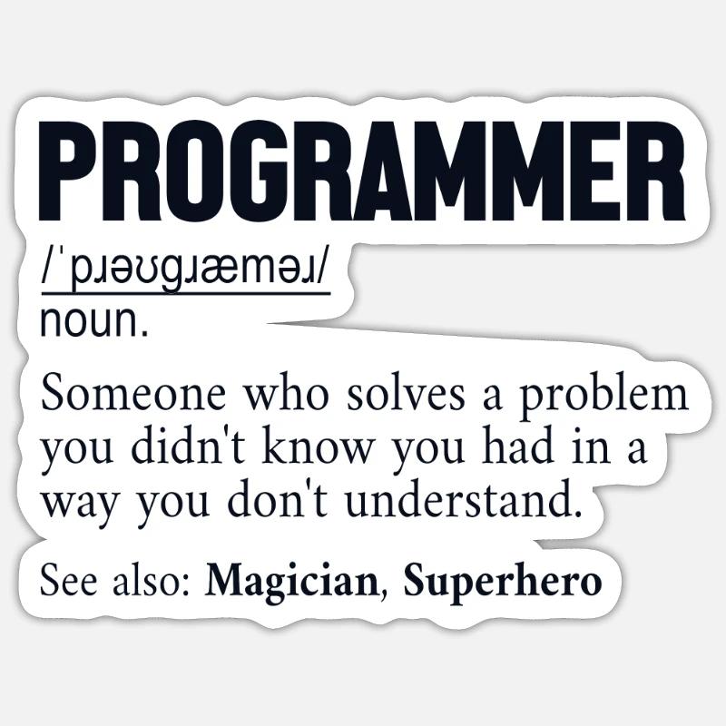 Programmer Definition Softwareentwickler Coder Sticker Größe S (10 x 10 cm)