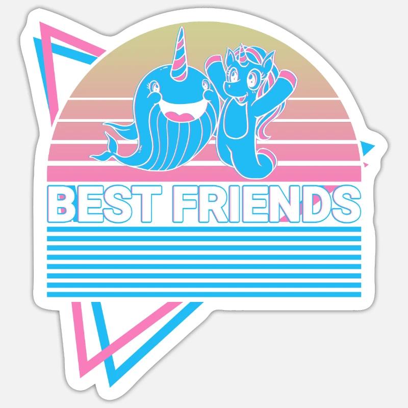 Narval Rétro - Sticker taille S (10 x 10 cm) - blanc mat