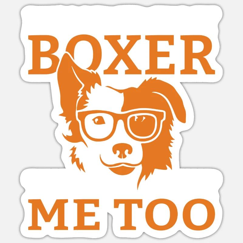 Boxer Hund Geschenke - Sticker Größe S (10 x 10 cm) - Mattweiß