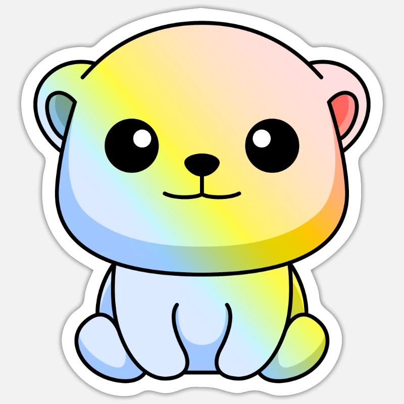 Eisbär Comic Tier Sticker Größe S (10 x 10 cm)