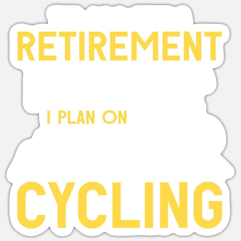 Plan de retraite Vélo Cyclisme Sticker taille S (10 x 10 cm)
