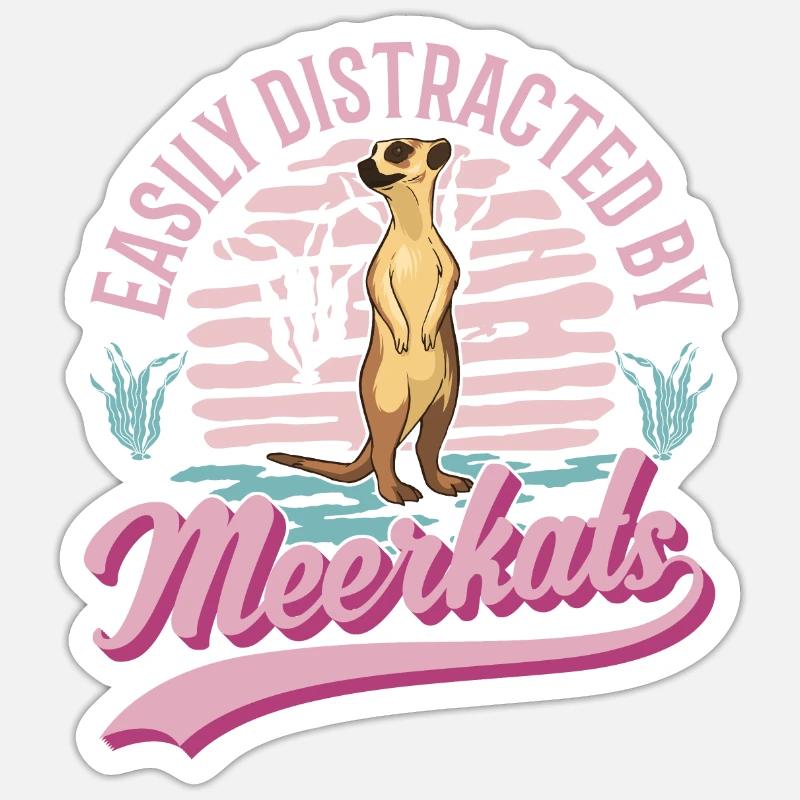 Suricate Cadeau Suricate - Sticker taille S (10 x 10 cm) - blanc mat