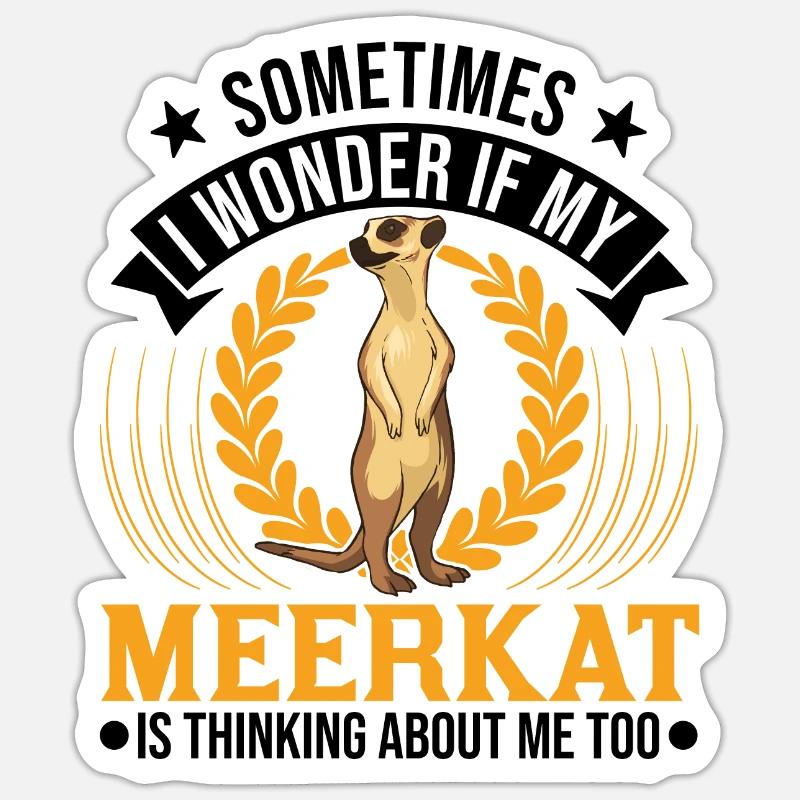 Erdmännchen surikat suricate - Sticker taille S (10 x 10 cm) - blanc mat