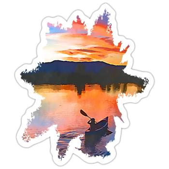 KANU-KAJAK - Sticker Größe S (10 x 10 cm) - Mattweiß - Vorne