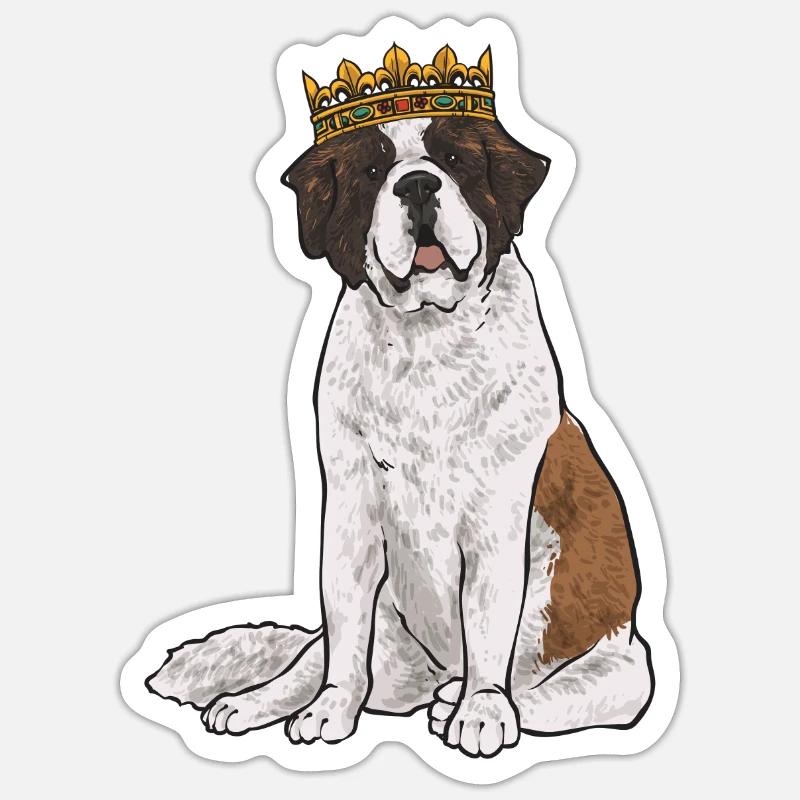 Saint-Bernard Chien Saint-Bernard - Sticker taille S (10 x 10 cm) - blanc mat