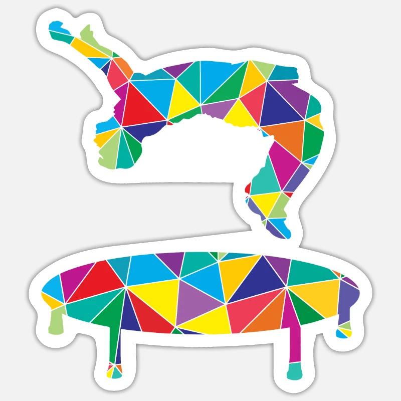 Low Poly Freerun Polygon Trampoline Reverse Somersault Sticker size S (10 x 10 cm)