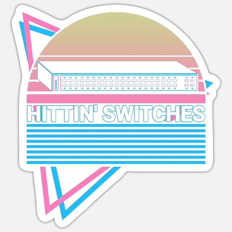 Network Technology Retro - Sticker size S (10 x 10 cm) - white matte