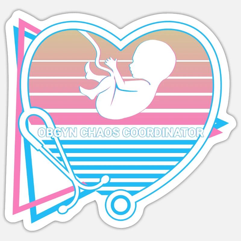 Obgyn Retro - Sticker formato S (10 x 10 cm) - bianco opaco